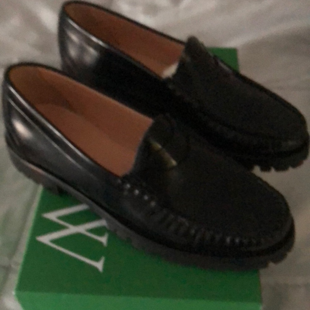 J Crew Spazzolato leather Winona lug sole penny Loafers